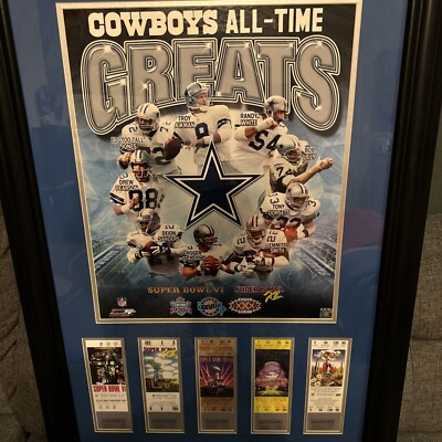 Dallas Cowboys Super Bowl Replica Ticket Collage Photo File 2011 32X46