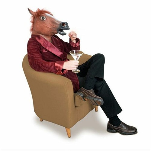 Horse Mask Full Head Halloween Mask Costume Cosplay Ears Face Covering Funny - Picture 24 of 24