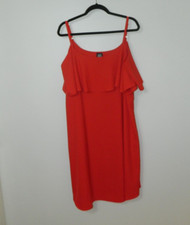 Bobeau Dress Plus Size 2XL Red Flutter Ruffle Cold Shoulder
