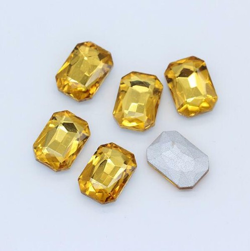 Rectangle Octagon Sharp Back Glass Crystal Rhinestones Jewerly Beads Applique - Picture 12 of 23