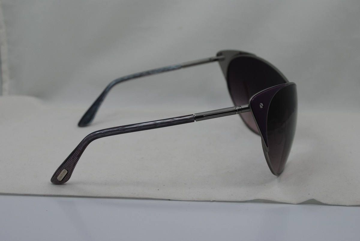 Authentic TOM FORD Vanda TF0364-80Z Gunmetal and Purple Cat 