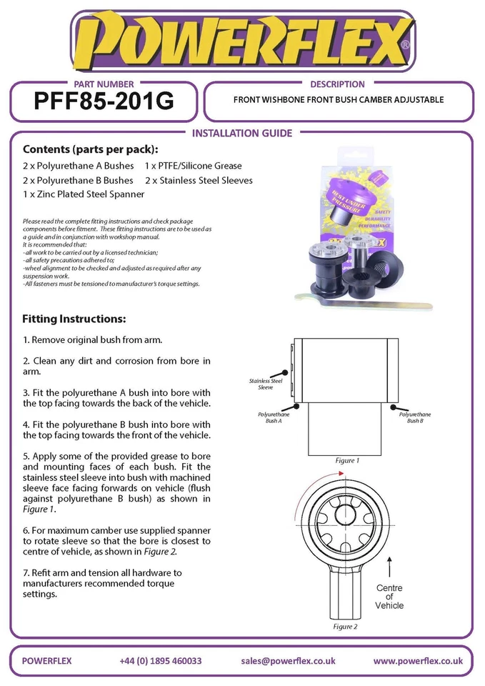 Powerflex Frwishbonefr 30mm Cojinete Inclinación para Seat Ibiza MK2 6K 93-02 - Imagen 4 de 4