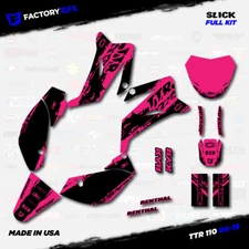 Black & Pink Slick Racing Graphics fits 2008-2023 YAMAHA TTR110 TTR 110 08-23 