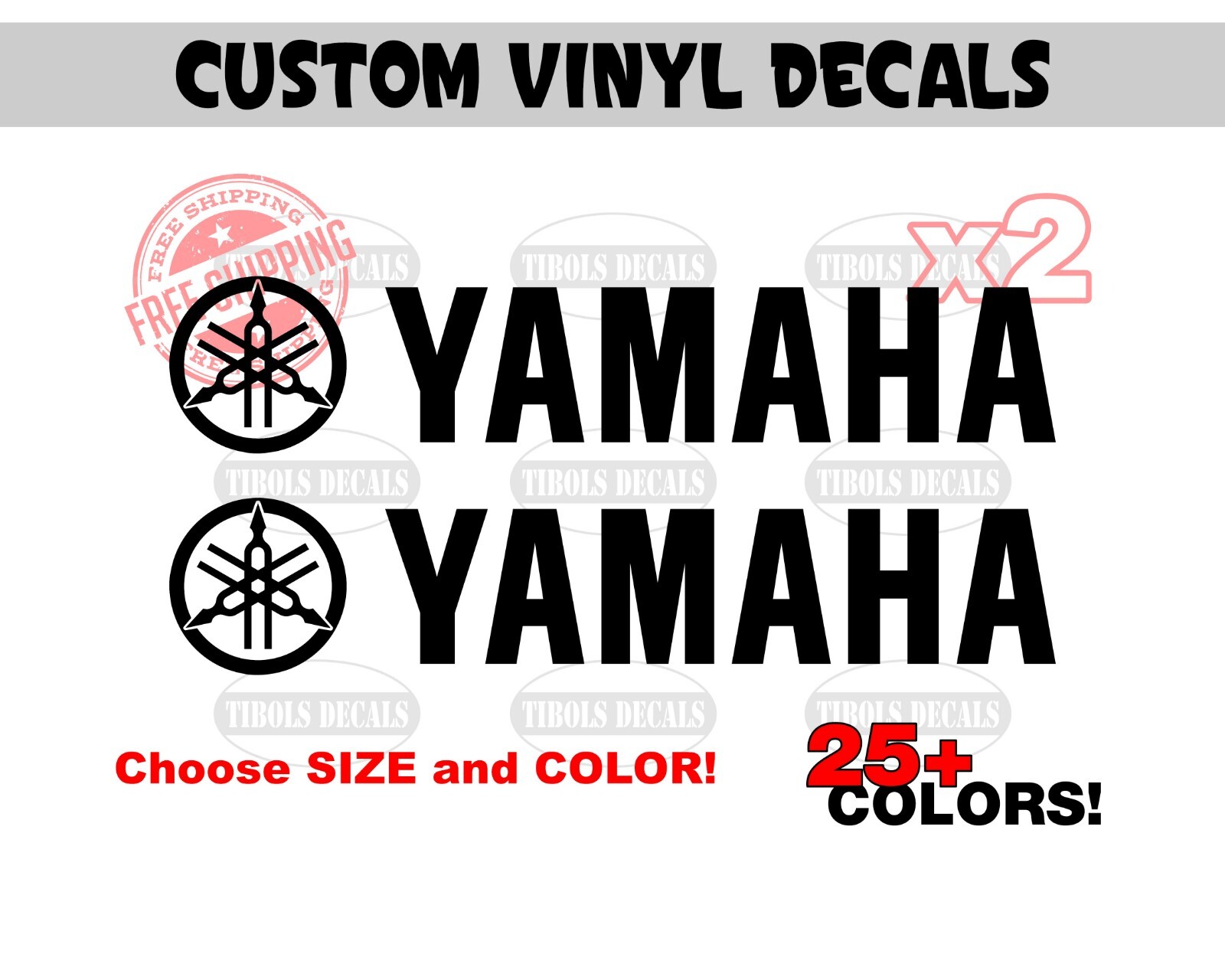 2x YAMAHA with Logo Decals Yamaha Stickers Helmet Bike ATV PWC Jetski UTV Fork