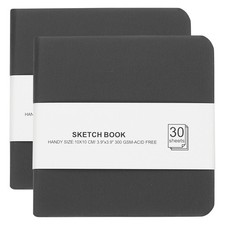 4x4" Watercolor Sketchbook, 2Pcs 30 Sheet 300GSM/203lb, Black