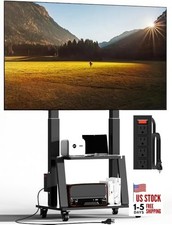 Mobile TV Cart with Power Outlet Rolling TV Stand 42-100 inch with power outlet