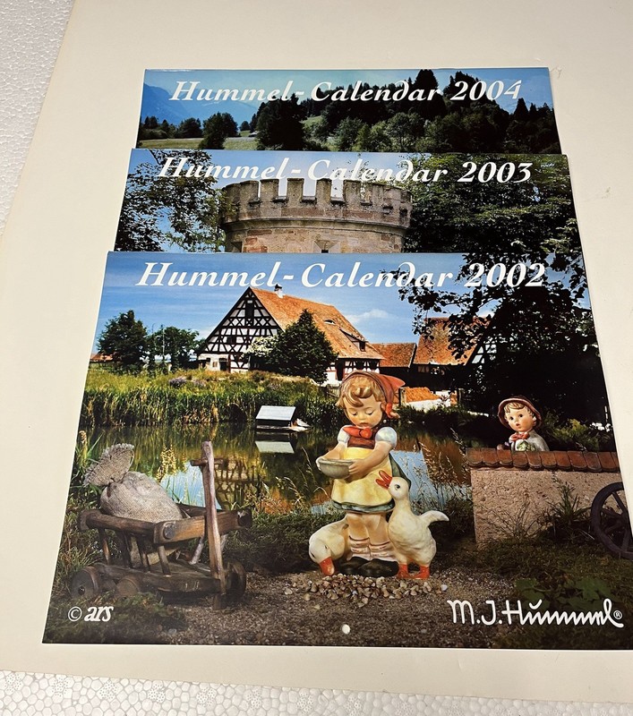 3 Vintage Collectible Hummel Calendars, 2002,2003,2004. Excellent Condition.