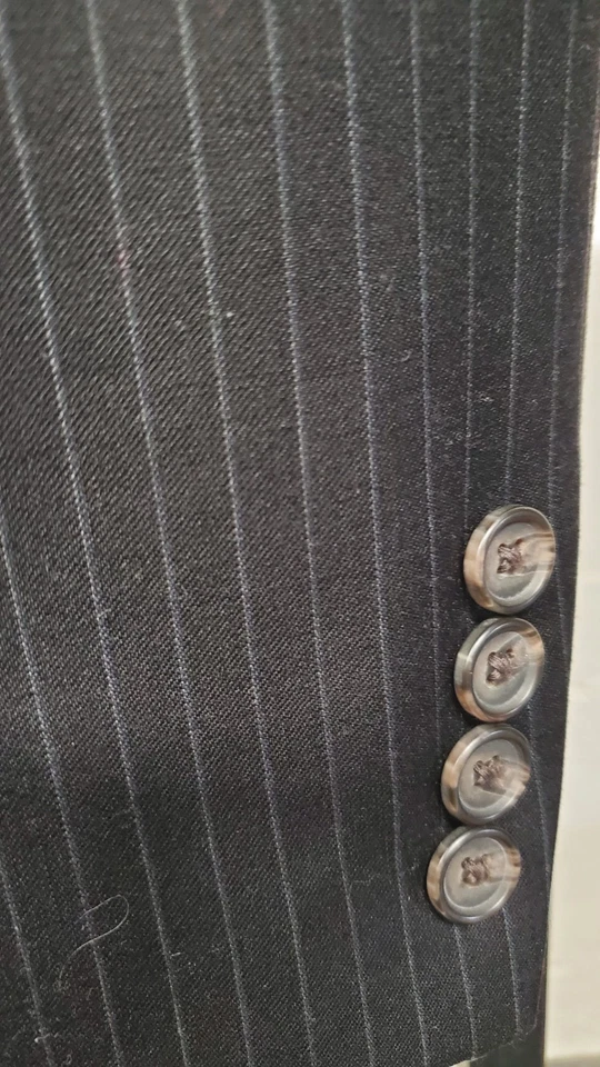 Ralph Lauren LRL Hombres 42L 36x32 Negro Blanco Rayas Calidad Traje Otoño Moderno NUEVO Foto 3 de 4