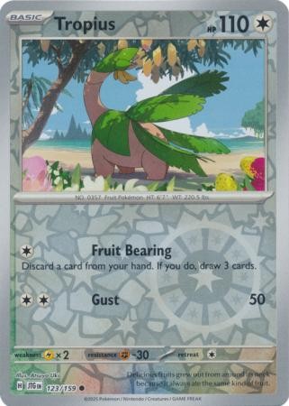 TROPIUS 123/159 JOURNEY TOGETHER POKEMON (REVERSE HOLO, NM)