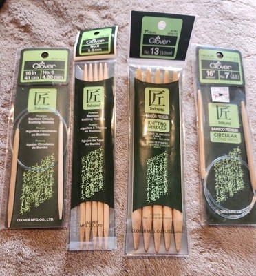 Lot of 4 - Clover Takumi Bamboo Circular Knitting Needles 3015 7'' 3016 16''