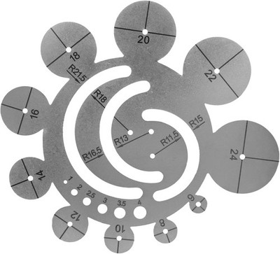 Leather Cutting Circle Template Round Ruler Precision Radius Tool for Sewing Cra