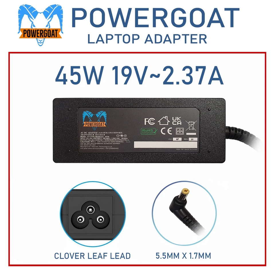 FOR ACER ASPIRE ONE D270-1395 45W AC ADAPTER (5.5MMX1.7MM PIN) - Bild 2 von 4