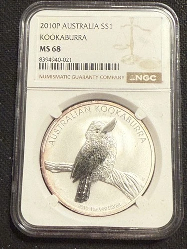 2010 Australia Silver $1 Kookaburra NGC MS 69