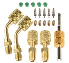 R410A Mini Split System Adapter, 5/16" Female to 1/4" Male Flare, HVAC Charging