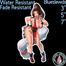 King of Fighter Mai Shiranui 3" / 5" / 7" Lewd Anime Laptop Bottle Sticker