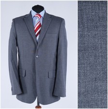 Mens Grey Blazer 42R UK Size 3SUISSES Wool Sport Coat Jacket