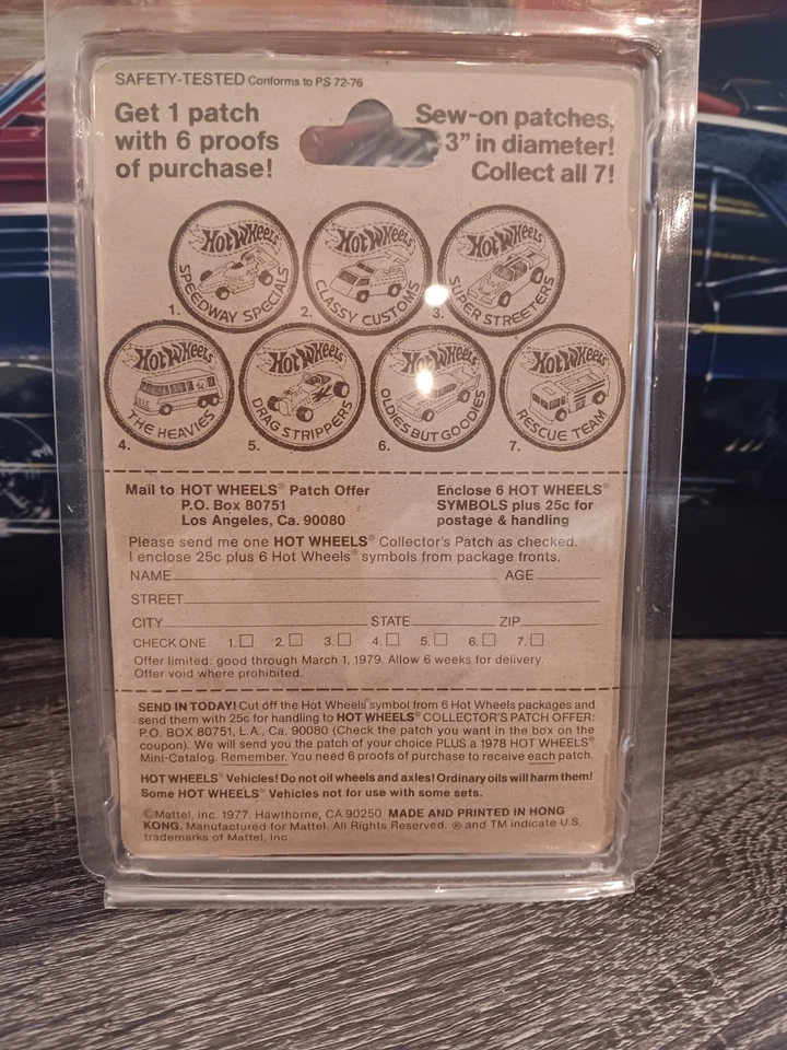 Tarjeta de parche Hot Wheels Neet Streeter #9244 Drag Strippers 1978 original  Foto 2 de 2