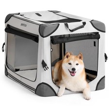 EHEYCIGA 30in Soft Dog Crate Portable Foldable 4 Door Travel Kennel