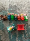 Vintage Fisher Price Little People Dollhouse People, Dog ,Baby Toy Lot Of 10