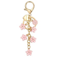 Initial Letter Keychain, Cute Flower Letter-H Keychains for Women Girls Pink