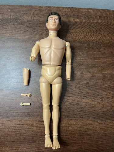 Vtg 1964 GI Joe Man Of Action Figure Scar Face Brown Flocked Hair Blue Eyes.