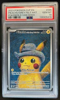 2023 Pokemon X Van Gogh Pikachu With Grey Felt Hat Black Star Promo #085 PSA 10