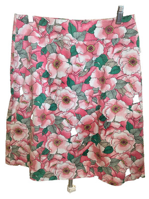 Josephine Chaus  A-Line Skirt , SZ 6, Pink Green Floral, Knee length