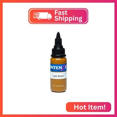 Intenze Light Brown Tattoo Ink 1oz with Excellent Long-Lasting Opacity, Made in