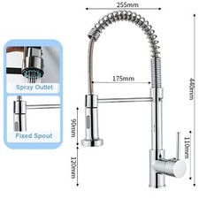 Kitchen Tap Pull Out Mixer Spray Faucet Stainless Steel 360° Swivel Sink Tap UK