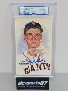 Perez Steele HOF Carl Hubbell Signed Auto Postcard #/10000 PSA DNA Authentic