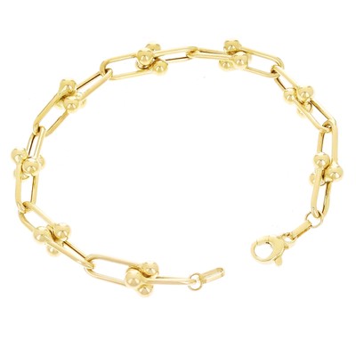 Italian 14k Yellow Gold Semi-Solid U-Link Chain Bracelet 7.5'' 8mm 9.9 grams