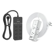 NTONPOWER Power Strips with Surge Protection, 15 ft Extension Cord Flat Wall ...