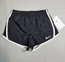 NIKE Girls Size 6 Medium DRI-FIT Lined Running Shorts, Black  White Color