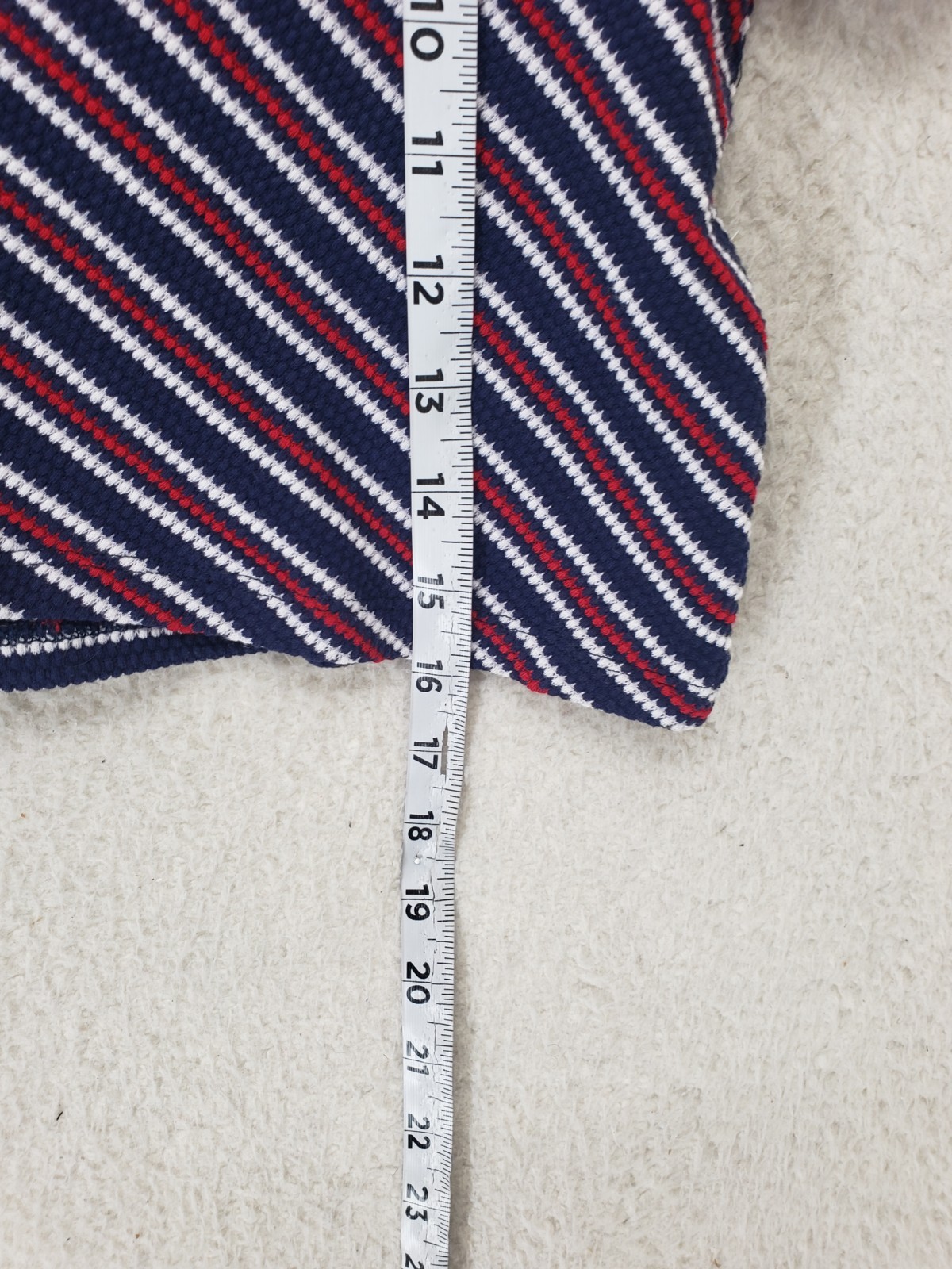 Zara Trafaluc Women Top Small Blue Striped Cotton Blend Short Sleeve Cropped Fit