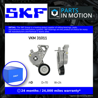 Aux Belt Tensioner VKM31011 SKF Drive V-Ribbed 06A903315D 06A903315E 06A903315F