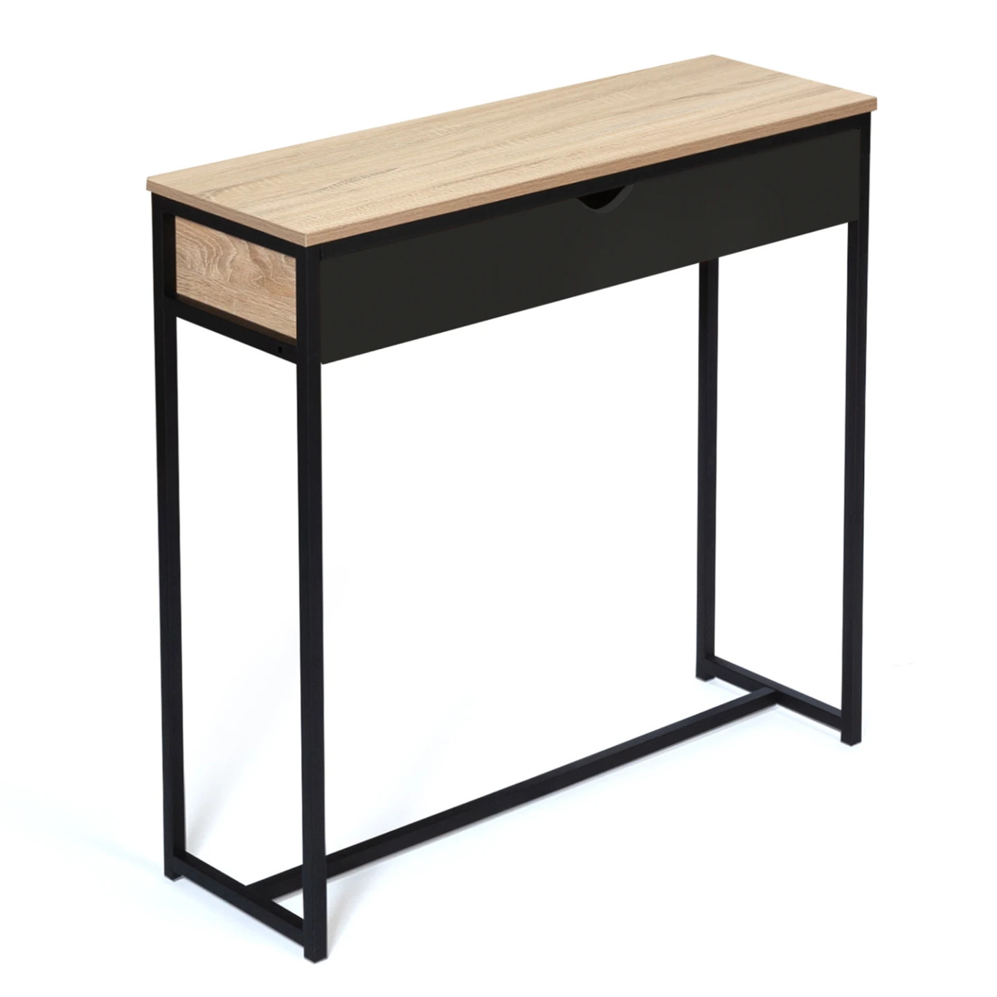 Console 1 tiroir noir BOSTON pour organiser votre entrée avec style