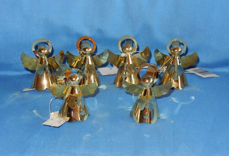 Kemp & Beatley Trumpeting Angel Brass Napkin Rings NEW with Partial Tags - 6