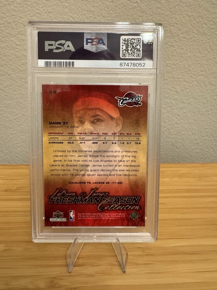 2003 UD COLECCIONABLES LEBRON JAMES TEMPORADA DE PRIMER AÑO #39 LEBRON JAMES PSA 10 Foto 2 de 4