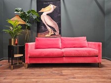 Sofa.com Izzy 3 Seater Sofa In Dusty Rose Cotton Velvet RRP-£2980 (Breaks Down)