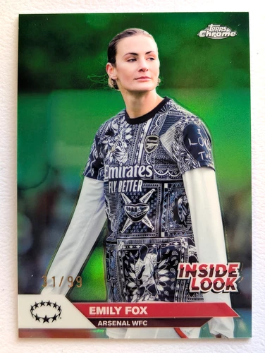 #31/99 SP 2024-25 Topps Chrome UEFA WCL Emily Fox Inside Look Green Refractor #8