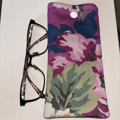 Samt Joules Stoff Brille Brillen Stepp Etui Handarbeit Stoff 