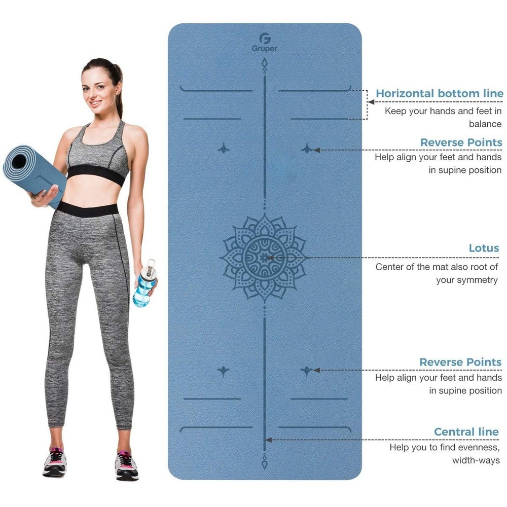 Non-Slip TPE Thick Yoga Mat with Alignment Marks 72"L x 3"W for Enhanced Stability and Support Non-Slip TPE Thick Yoga Mat with Alignment Marks 72"L x 3"W for Enhanced Stability and Support