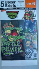 Boys Teenage Mutant Ninja Turtles Underwear 5 Pack, Sz 6 Boxer Briefs Cotton