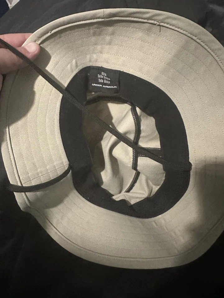 Under Armour Bucket Hat Adult OSFA Beige Fishing Performance Logo - Image 4 of 4