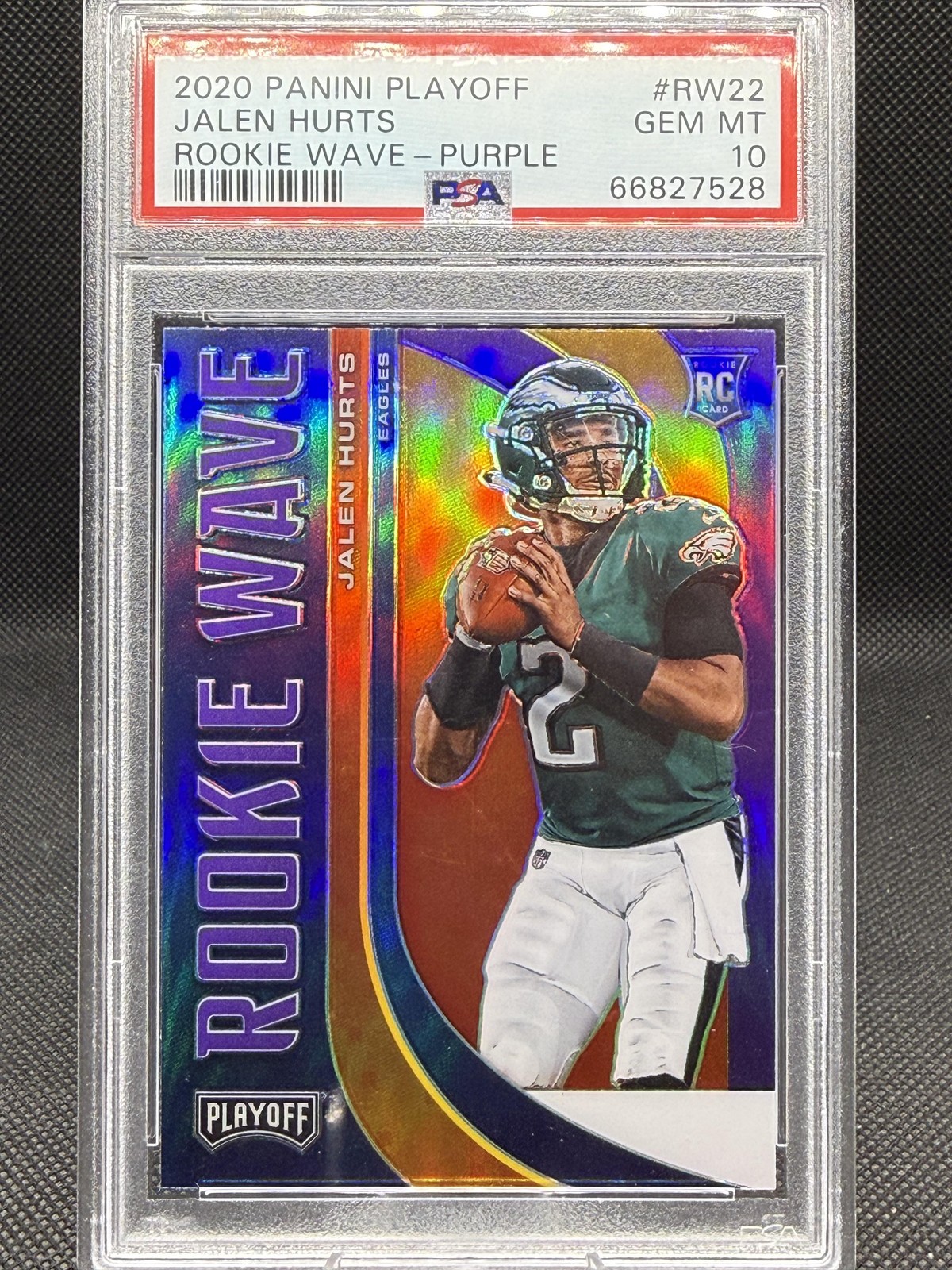Jalen Hurts Panini Playoff Rookie Wave #RW22 Purple