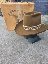 Vintage Stetson 3X Beaver Felt Western Cowboy Cowgirl Hat Brown Size 6 7/8