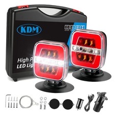 Magnetic Wireless LED Trailer Light kit,Rechargeable Towing Tail Light with
