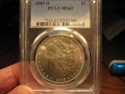 1885-O United States Morgan Silver Dollar PCGS MS63