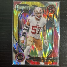 2024 Panini Select - Club Level Dre Greenlaw #252 Red & Yellow Shock Prizm