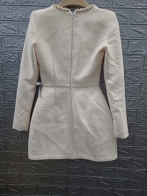 New Nadine Merabi Natalie Long Sleeve Mini Dress Size 4 (US) Ivory | eBay